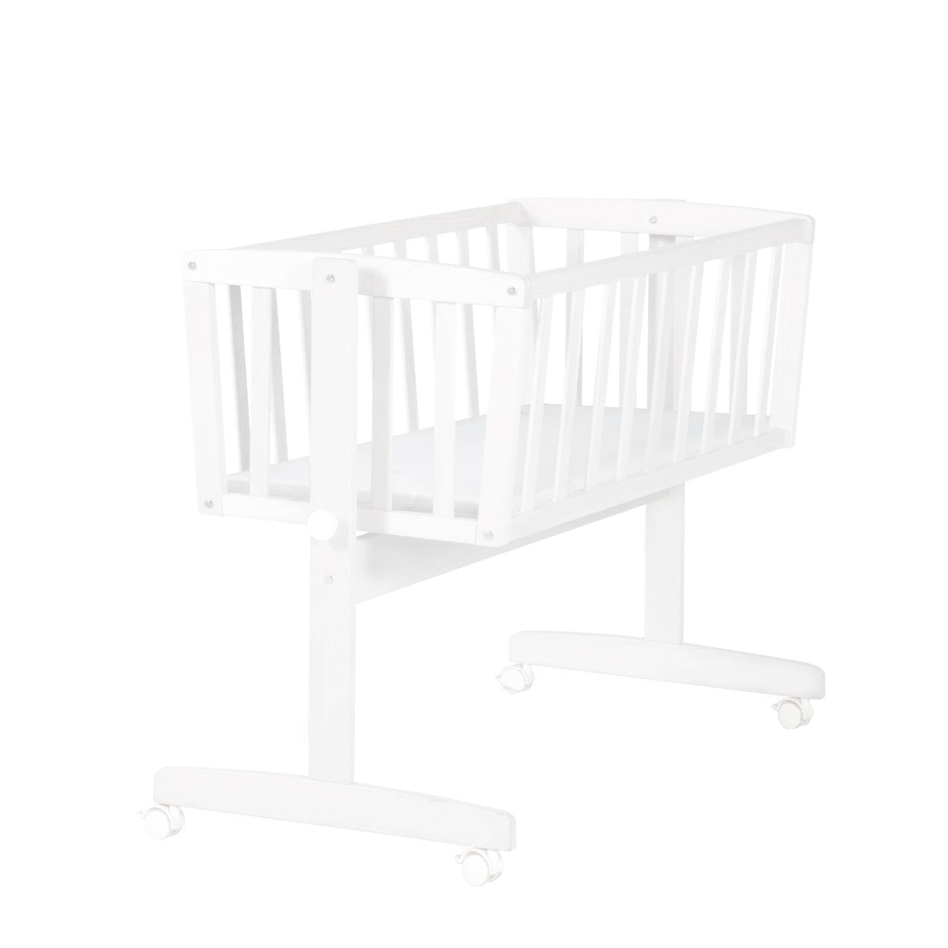 roba Babywiege inkl. Matratze 40 x 90 cm - Wiegenfunktion mit Feststellknopf - Holz weiß