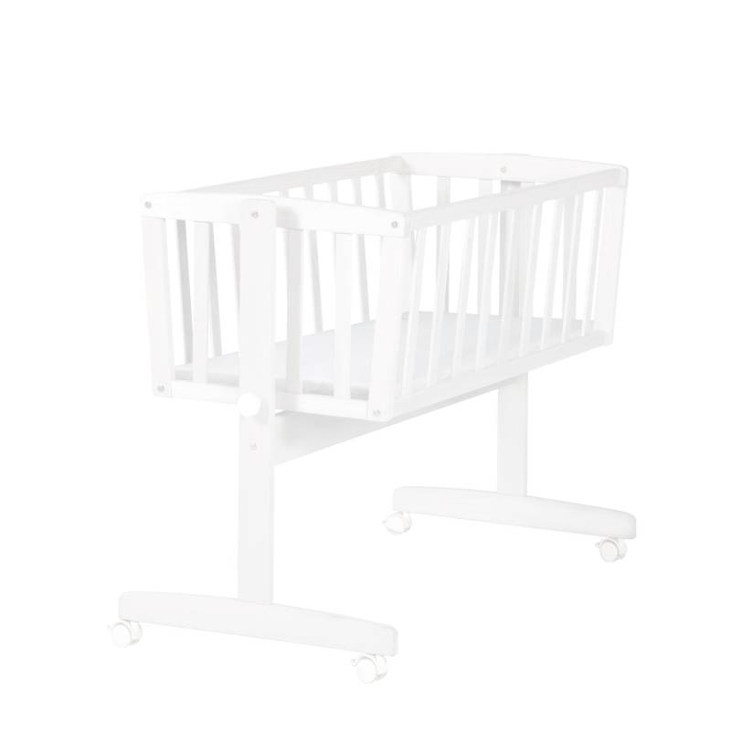 roba Babywiege inkl. Matratze 40 x 90 cm - Wiegenfunktion mit Feststellknopf - Holz weiß
