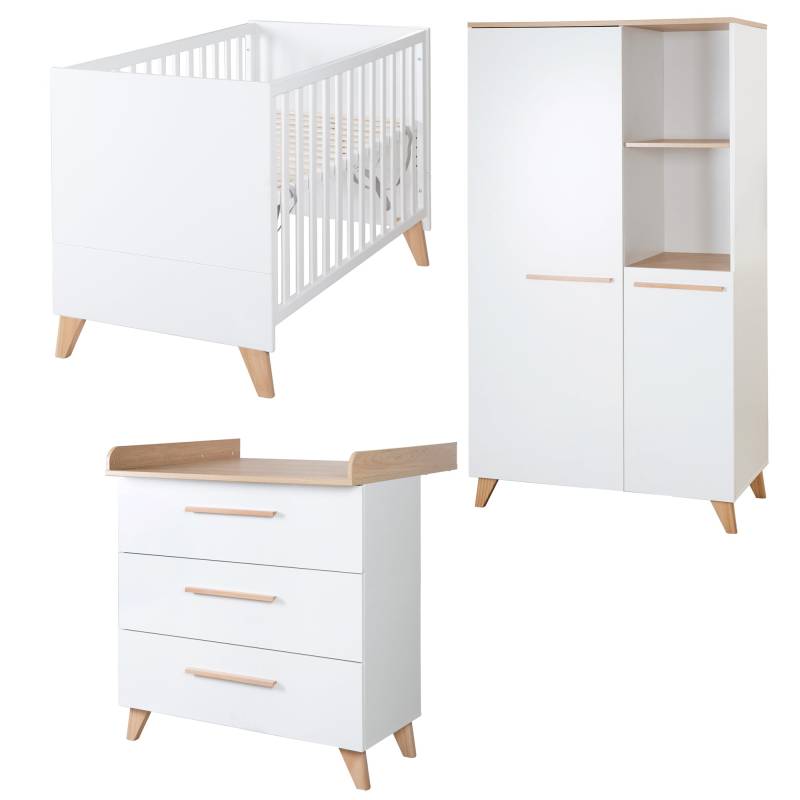 roba Babyzimmer 'Leon' 3-teilig - Modulares Möbelset - Weiß / Dekor Othello Eiche roba Babyzimmer 'Leon' 3-teilig - Modulares Möbelset - Weiß / Dekor Othello Eiche