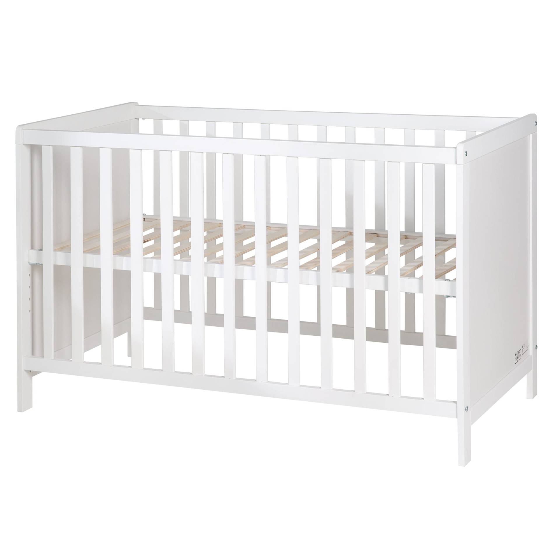 roba Beistellbett, 60 x 120 cm, weiß, verstellbar, 5 Schlupfsprossen, inkl. Lattenrost & Matratze