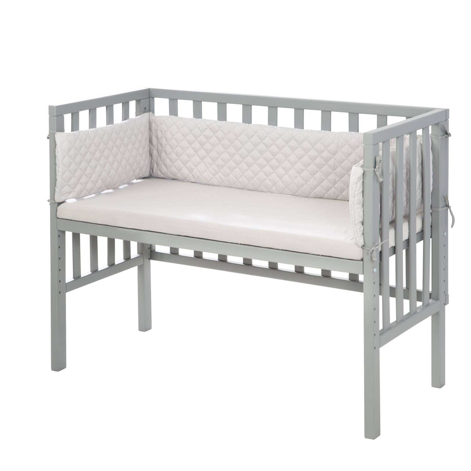 roba Beistellbett 'roba Style' 2 in 1, grau, inkl. Matratze, Nestchen & Barriere