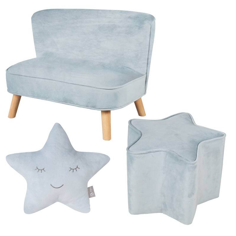 roba Bundle 'Lil Sofa' inkl. Kindersofa, Sternenhocker & Dekokissen Stern in hellblau/sky roba Bundle 'Lil Sofa' inkl. Kindersofa, Sternenhocker & Dekokissen Stern in hellblau/sky