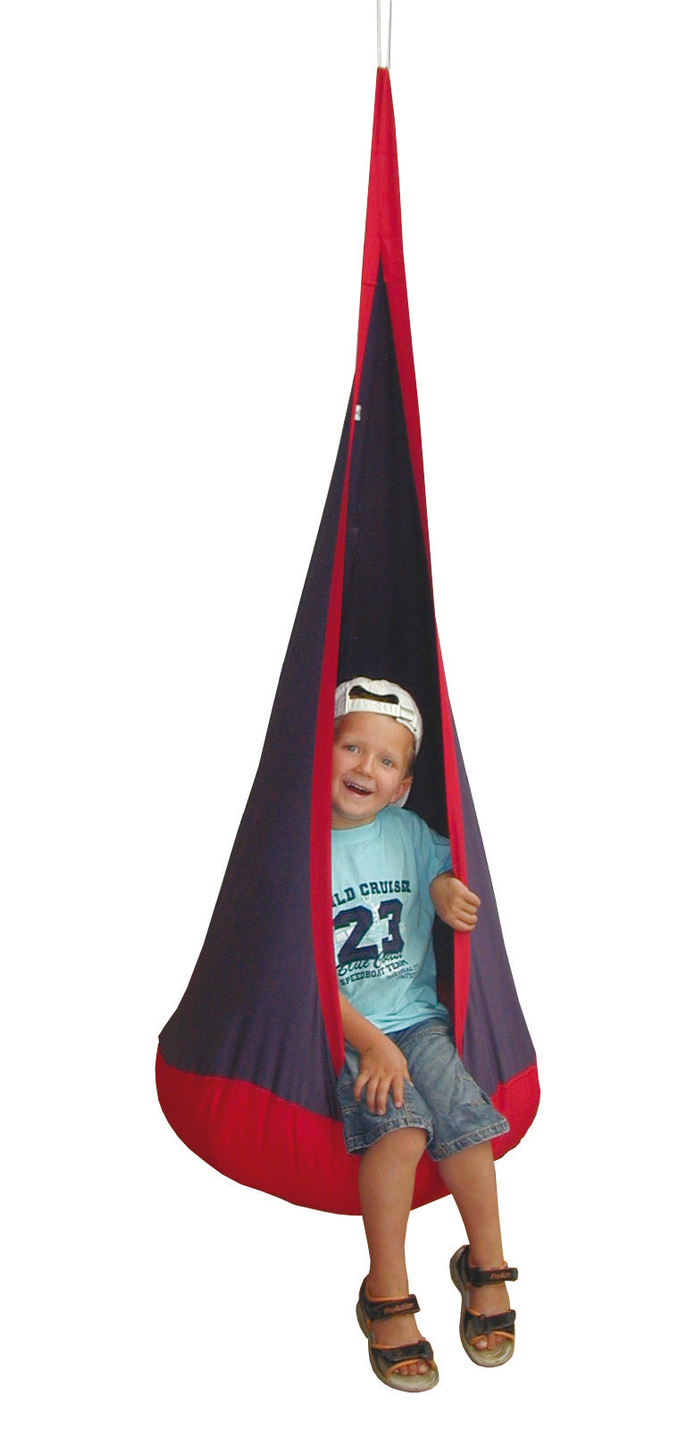 roba Hängesack/-sessel rot/blau, Sitzsack fürs Kinderzimmer oder draußen