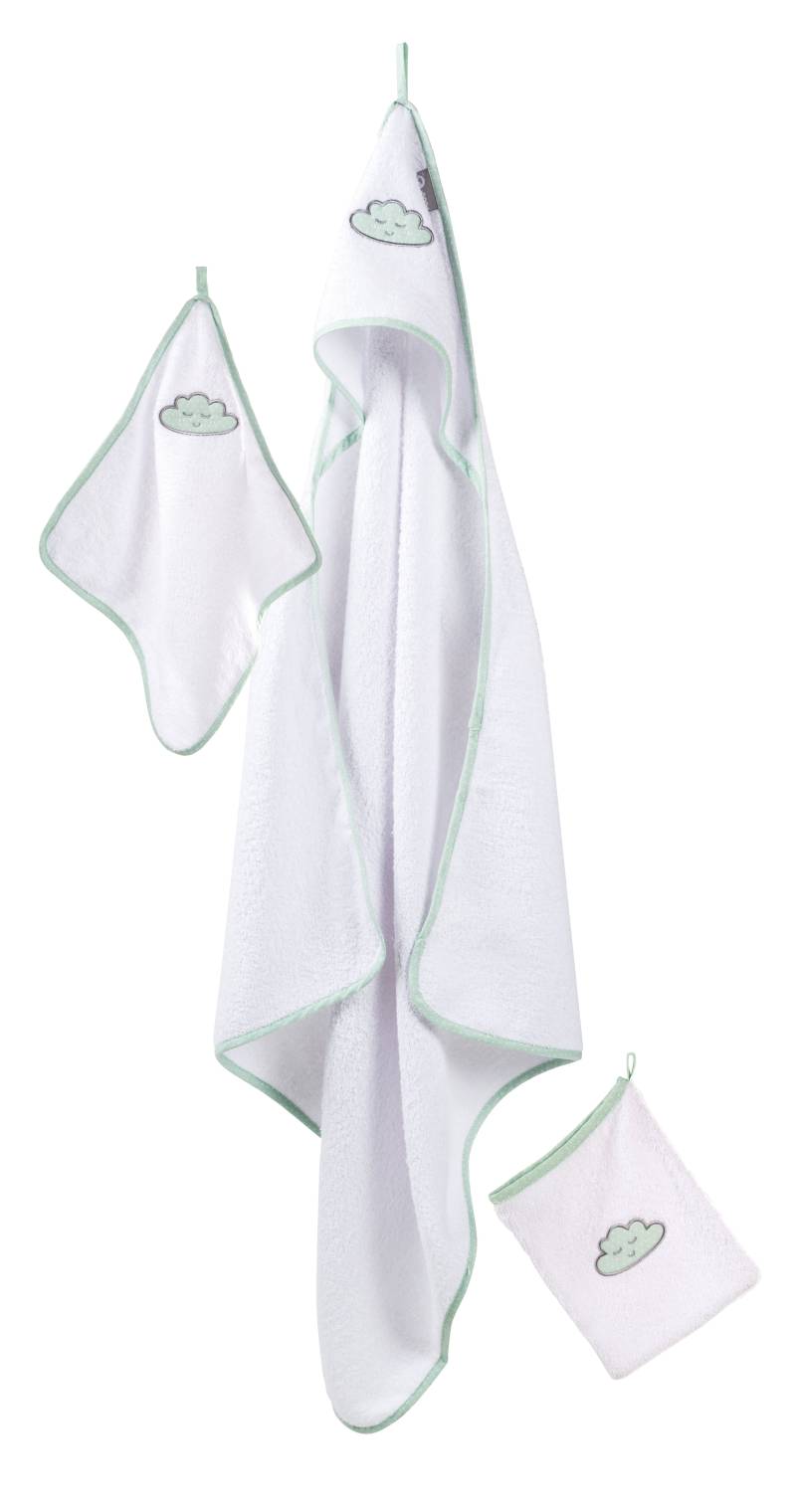 roba Handtuch Set 'Happy Cloud', 3-tlg, Frottee, Kapuzenhandtuch, Handtuch 30 x 30 cm, Waschlappen
