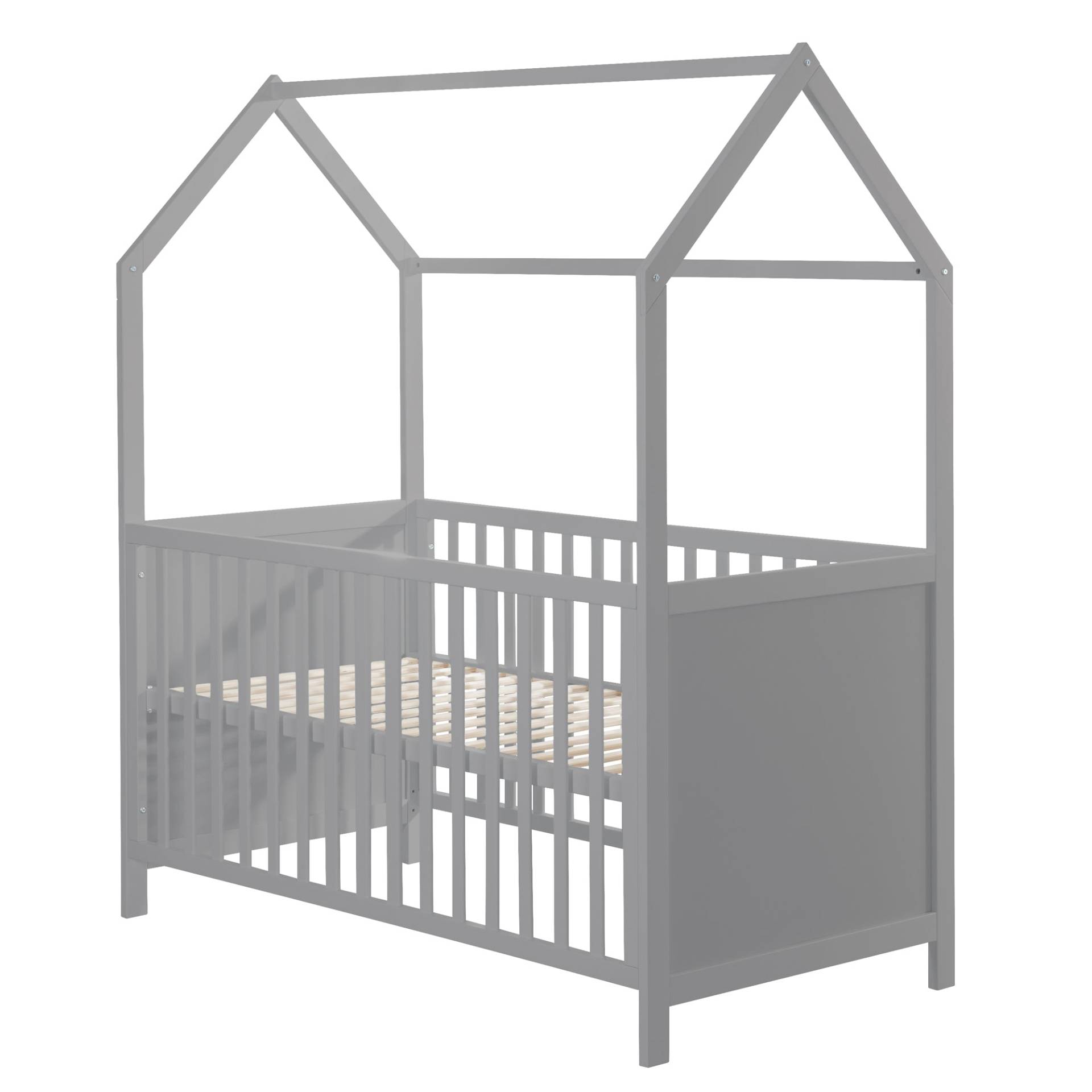 roba Hausbett 70 x 140 cm, FSC zertifiziert, Kombi-Kinderbett, taupe, 3-fach verstellbar, umbaubar