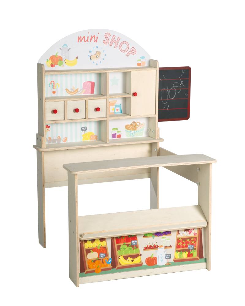 roba Kaufladen 'Minishop', Holz natur, mit Theke, Tafel, Schiebetür & Markststand-Druck roba Kaufladen 'Minishop', Holz natur, mit Theke, Tafel, Schiebetür & Markststand-Druck