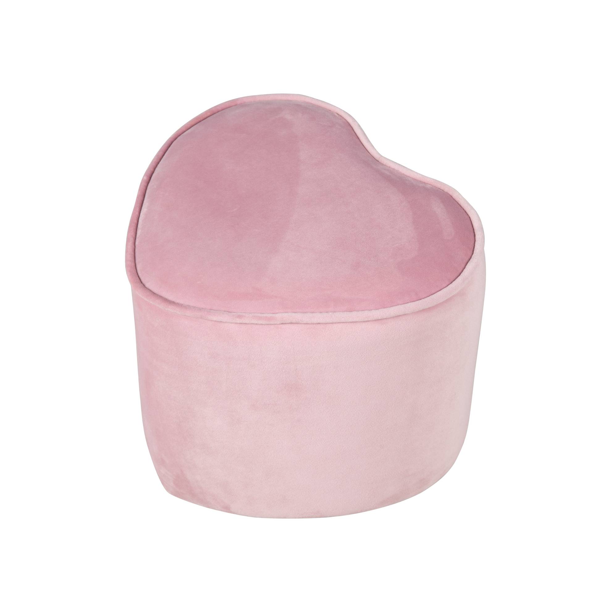 roba Kinderhocker in Herzform 'Lil Sofa', bequemer Hocker mit Samtstoff in Mauve bezogen, Pouf