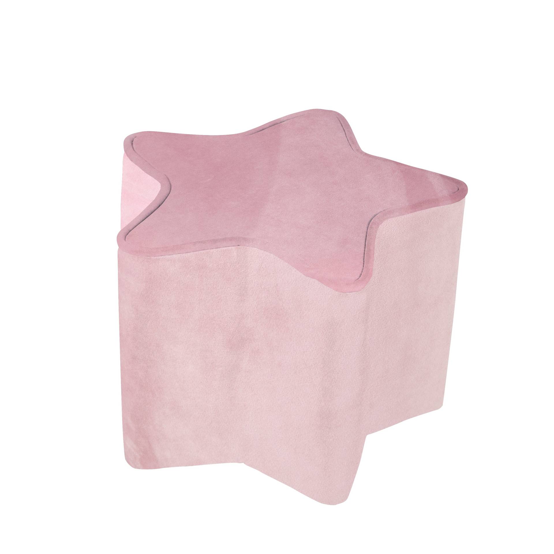 roba Kinderhocker in Sternform 'Lil Sofa', bequemer Hocker mit Samtstoff in der Farbe Mauve, Pouf