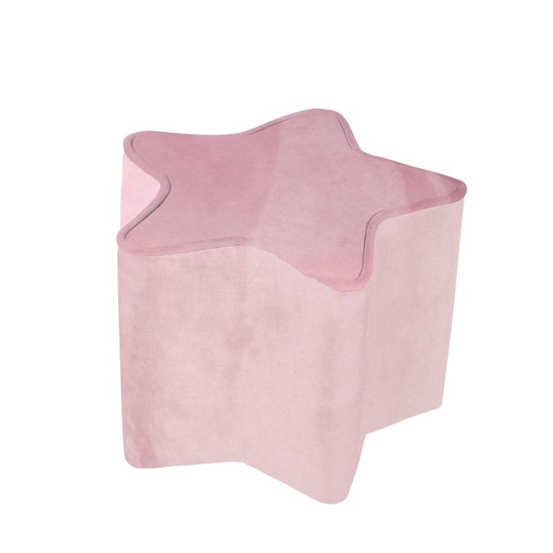 roba Kinderhocker in Sternform 'Lil Sofa', bequemer Hocker mit Samtstoff in der Farbe Mauve, Pouf