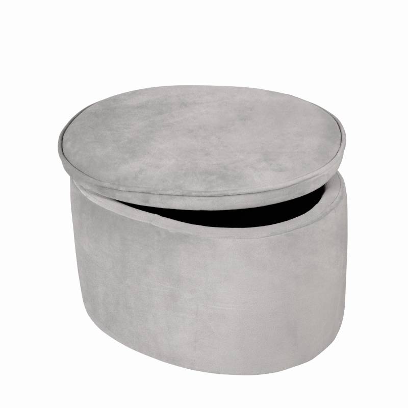 roba Kinderhocker mit Aufbewahrungsfunktion 'Lil Sofa', oval, bequemer Hocker mit grauem Samtstoff roba Kinderhocker mit Aufbewahrungsfunktion 'Lil Sofa', oval, bequemer Hocker mit grauem Samtstoff