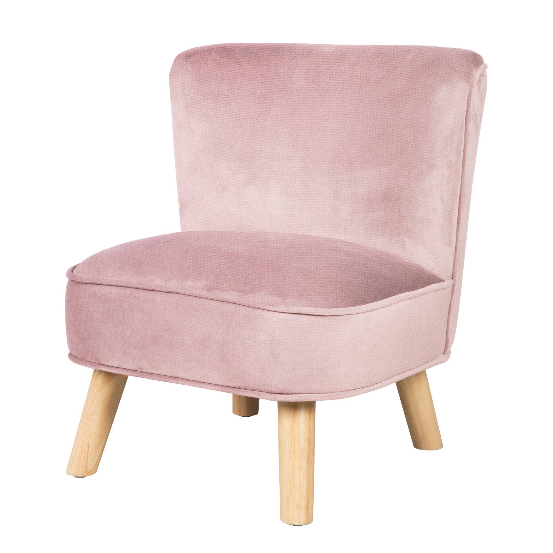 roba Kindersessel 'Lil Sofa', bequemer Sessel mit stabilen Holzfüßen und Samtstoff in Mauve