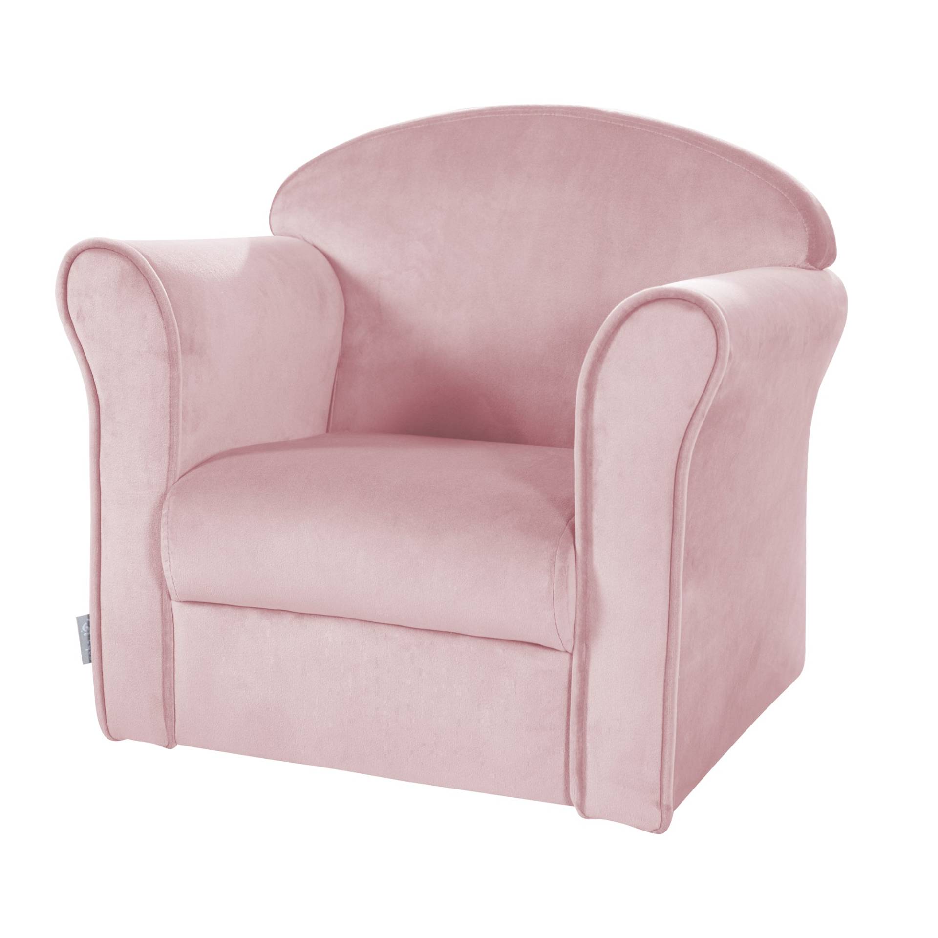 roba Kindersessel 'Lil Sofa' mit Armlehnen, bequemer Minisessel mit rosa Samtstoff bezogen