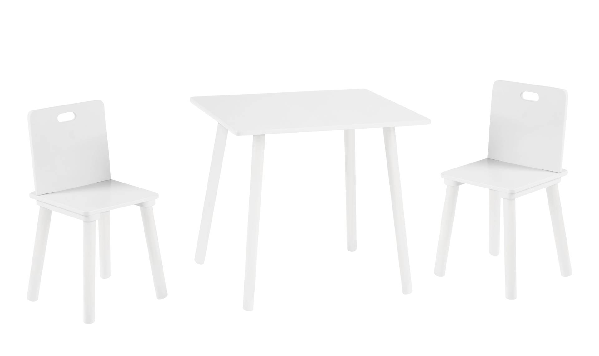 roba Kindersitzgruppe, Kindermöbel Set aus 2 Kinderstühlen & 1 Tisch, Sitzgarnitur Holz, weiß lackiert.