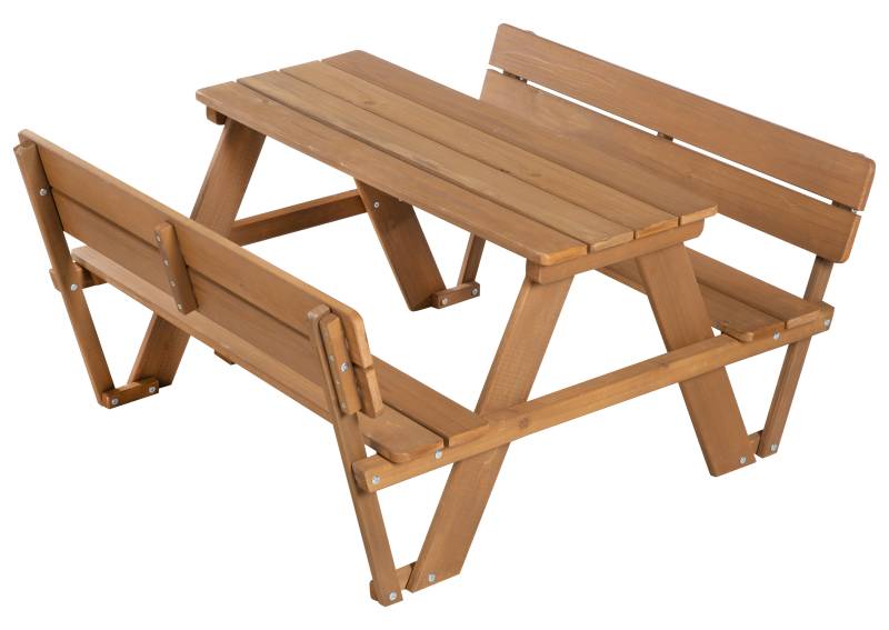 roba Kindersitzgruppe 'Outdoor+', mit 2 Bänken, 1 Tisch 'Picknick for 4', aus Massivholz, wetterfest