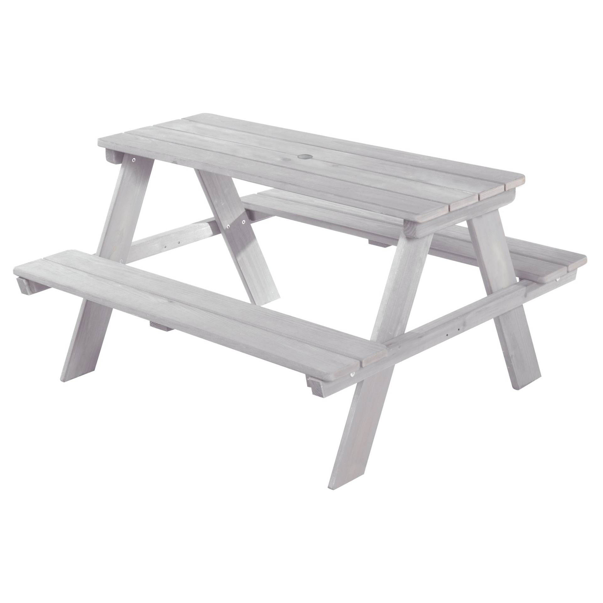 roba Kindersitzgruppe 'Outdoor+', wetterfeste Sitzgarnitur 'Picknick for 4', aus Massivholz, grau