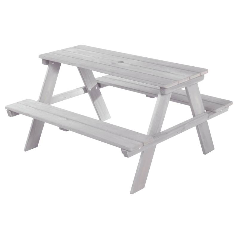 roba Kindersitzgruppe 'Outdoor+', wetterfeste Sitzgarnitur 'Picknick for 4', aus Massivholz, grau