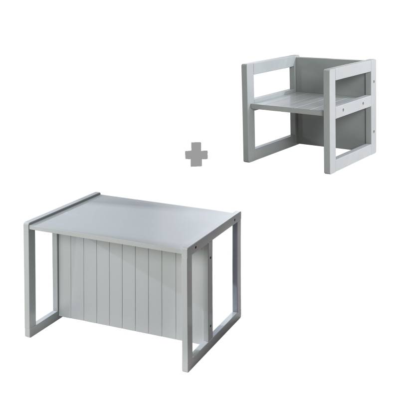 roba Kindersitzgruppe im Landhausstil, Hocker + Tisch, drehbare Sitzmöbel in Grau roba Kindersitzgruppe im Landhausstil, Hocker + Tisch, drehbare Sitzmöbel in Grau