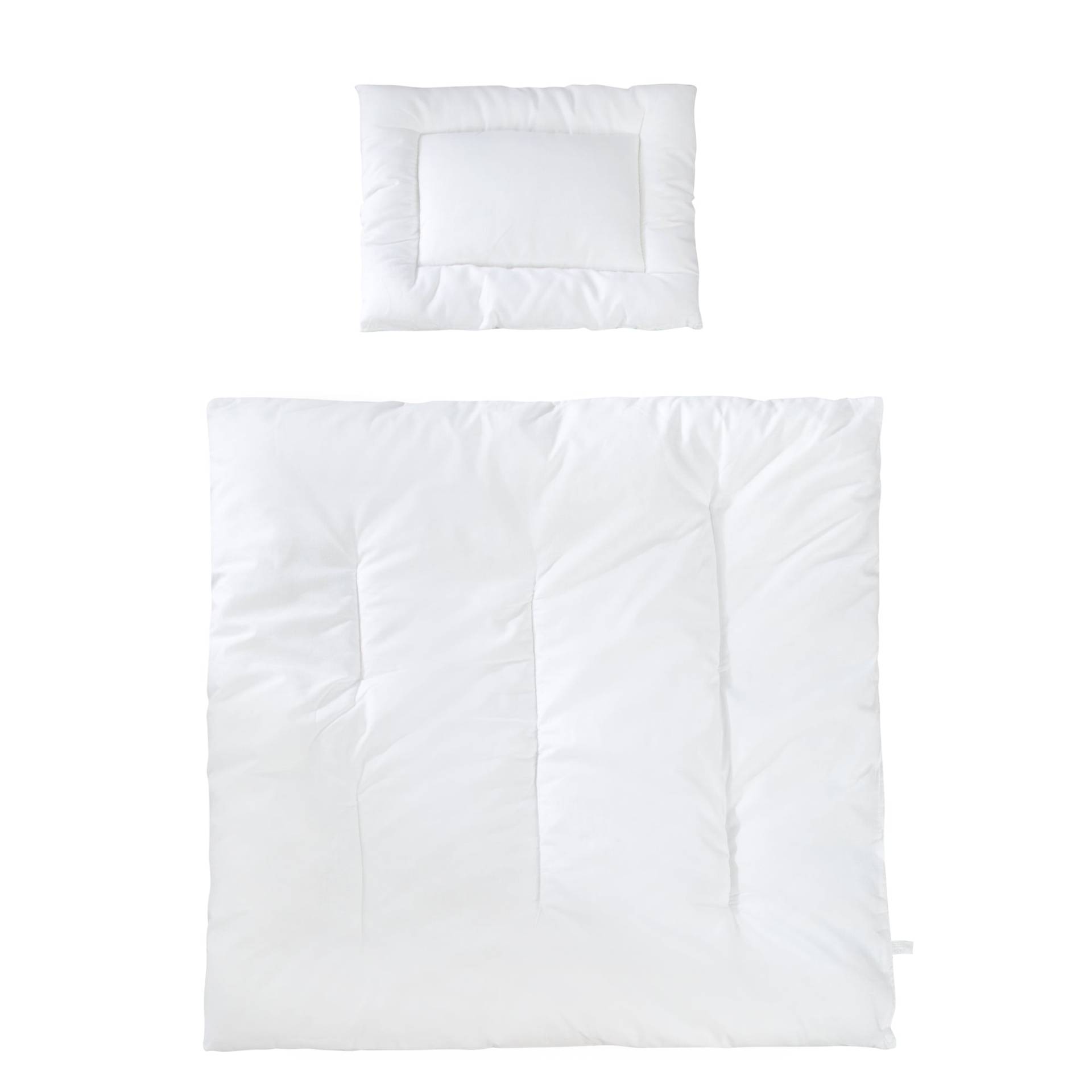 roba Kindersteppbett, ganzjähriges Wiegenset (Inlett), weiß, Decke 80 x 80 cm und Kissen 40 x 35 cm