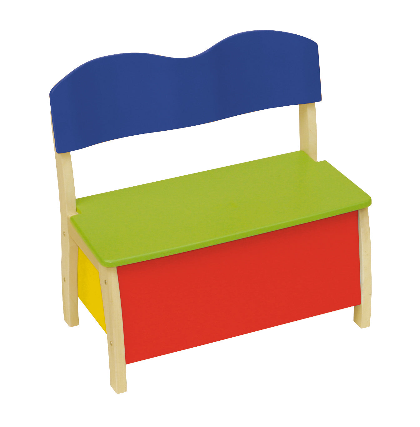 roba Kindertruhenbank, aus Massivholz und MDF gefertigt, Rücken- & Sitzfläche mehrfarbig lackiert