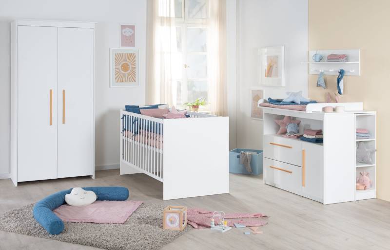 roba Kinderzimmer 'Lilo' - Kombi-Bett 70x140 + Wickelkommode + Kleiderschrank 2-türig - Weiß roba Kinderzimmer 'Lilo' - Kombi-Bett 70x140 + Wickelkommode + Kleiderschrank 2-türig - Weiß