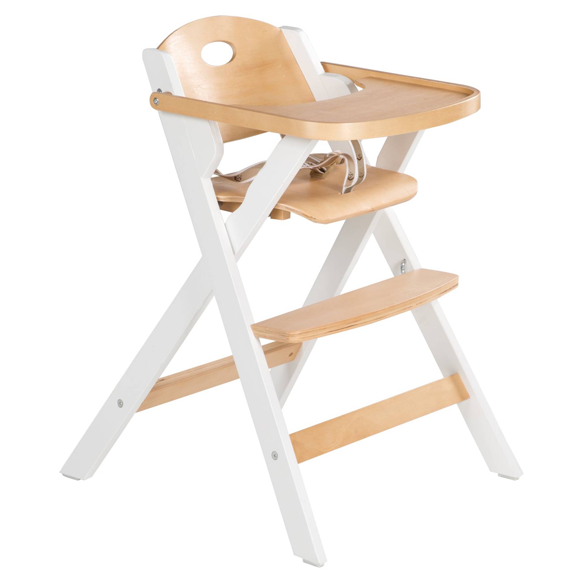 roba Klapphochstuhl 'Fold Up Smart' - platzsparend & klappbar, Baby- & Kinderhochstuhl, Holz natur/weiß
