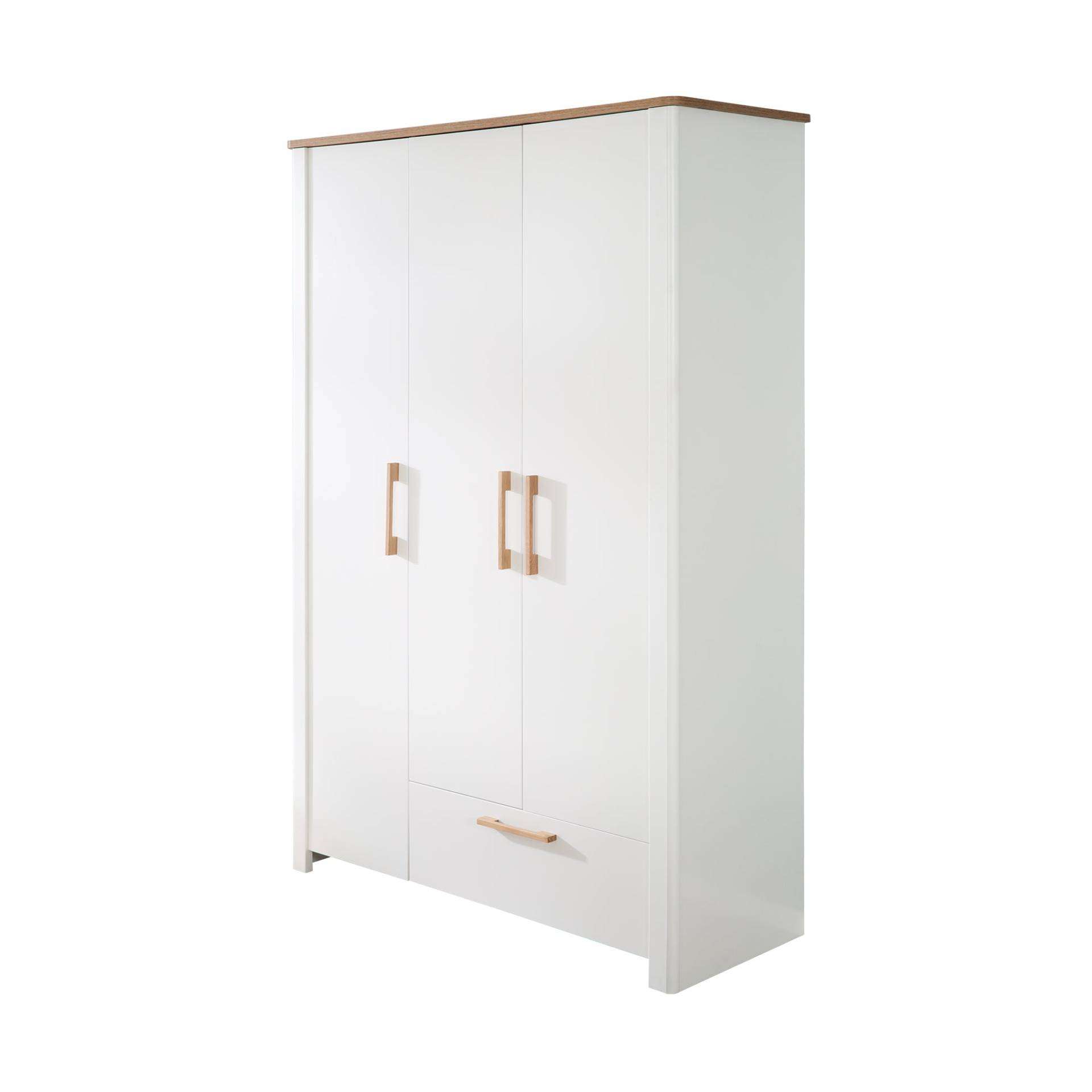 roba Kleiderschrank 'Ava' 3-trg. in weiß, mit Deckplatte in 'Artisan Eiche‘, HxBxT: 200 x 137 x 53 cm