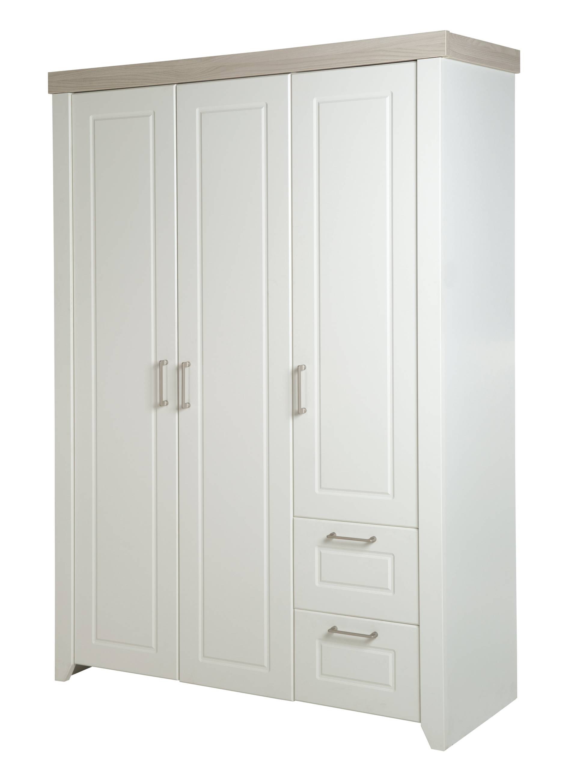roba Kleiderschrank 'Felicia', 3-türiger Schrank, 2 Schubladen, Landhausstil, weiß