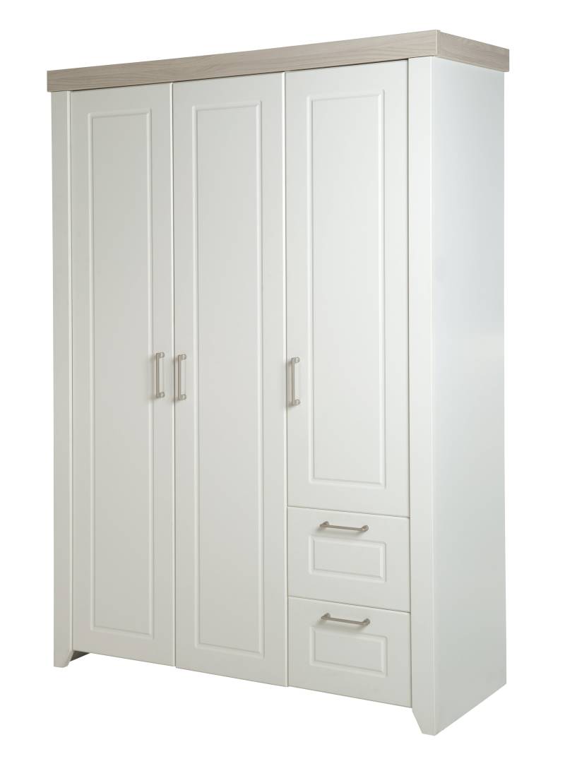 roba Kleiderschrank 'Felicia', 3-türiger Schrank, 2 Schubladen, Landhausstil, weiß