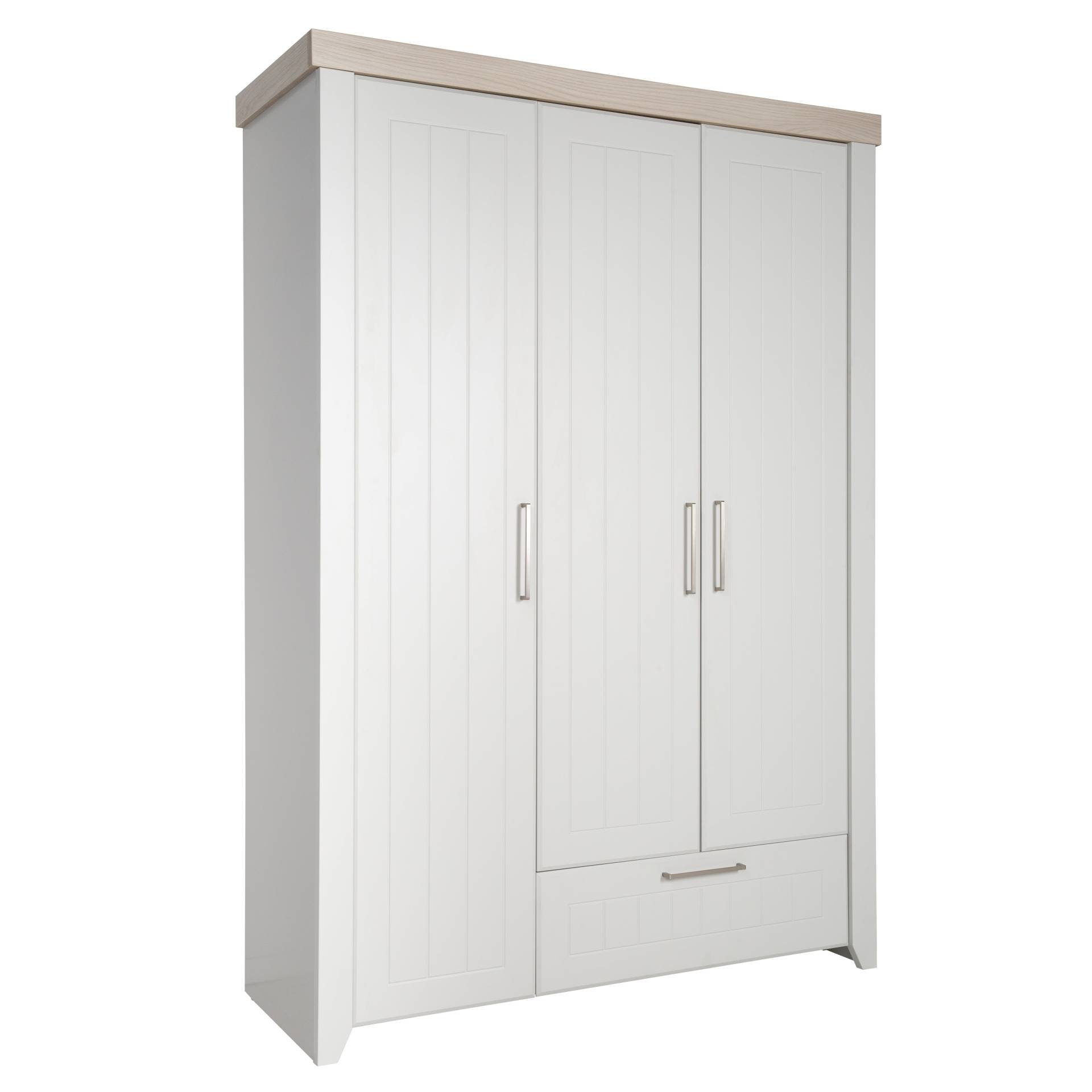 roba Kleiderschrank 'Helene', 3-türig, 1 Schublade, Soft Close-Technik, Lichtgrau/Luna Elm