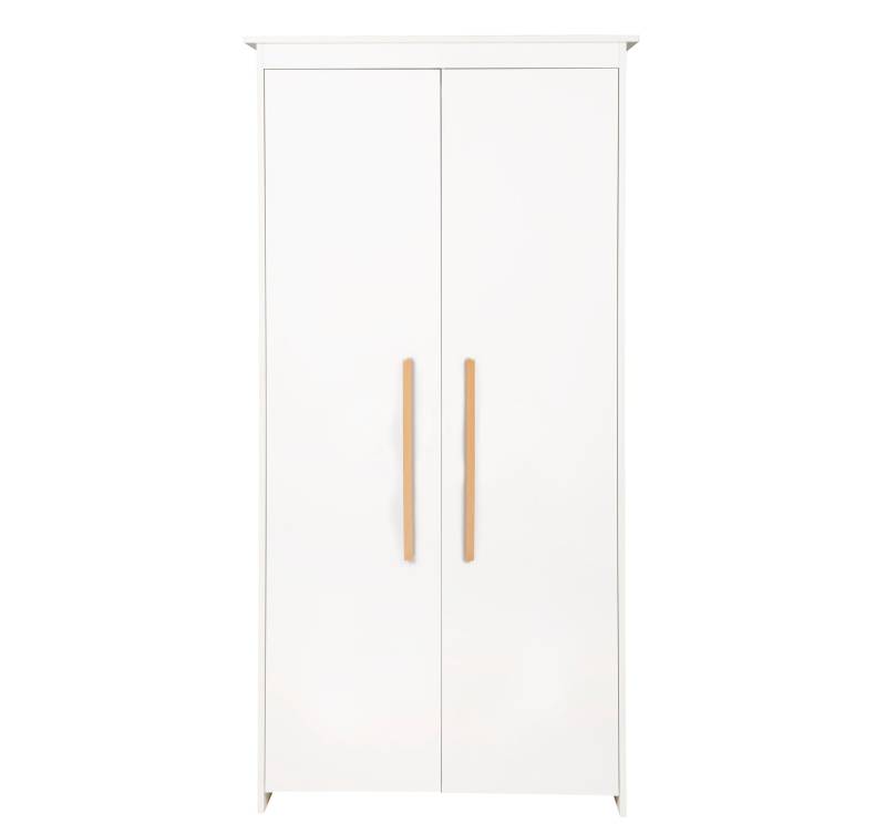 roba Kleiderschrank 'Lilo' 2-türig mit Massivholzgriffe - Holz weiß lackiert roba Kleiderschrank 'Lilo' 2-türig mit Massivholzgriffe - Holz weiß lackiert