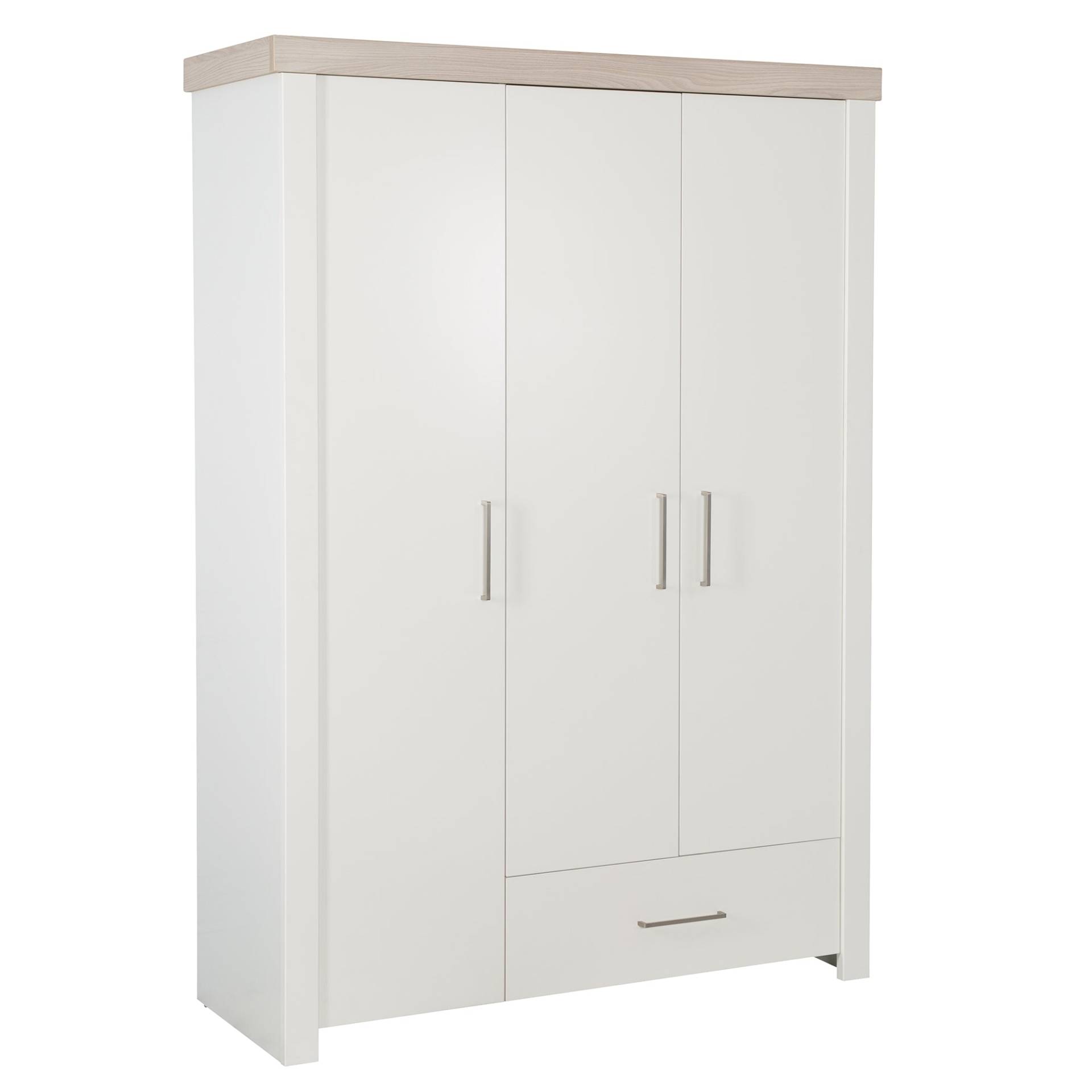 roba Kleiderschrank 'Lucy' 3-trg, Korpus weiß, Kranz in 'Luna Elm'