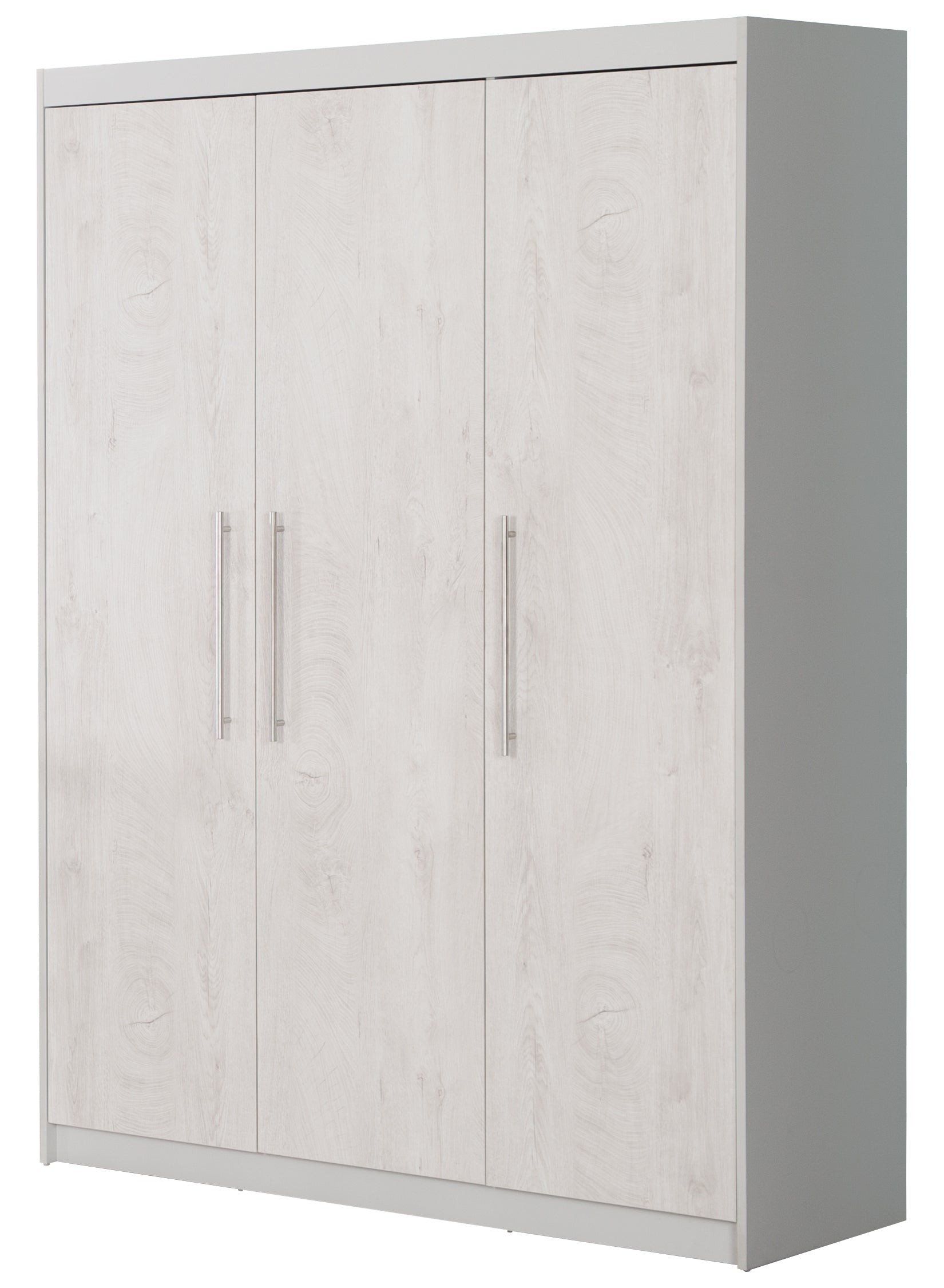 roba Kleiderschrank 'Maren 2', 3-Türen, 6 Böden, Drehtürenschrank, Lichtgrau & Weiß