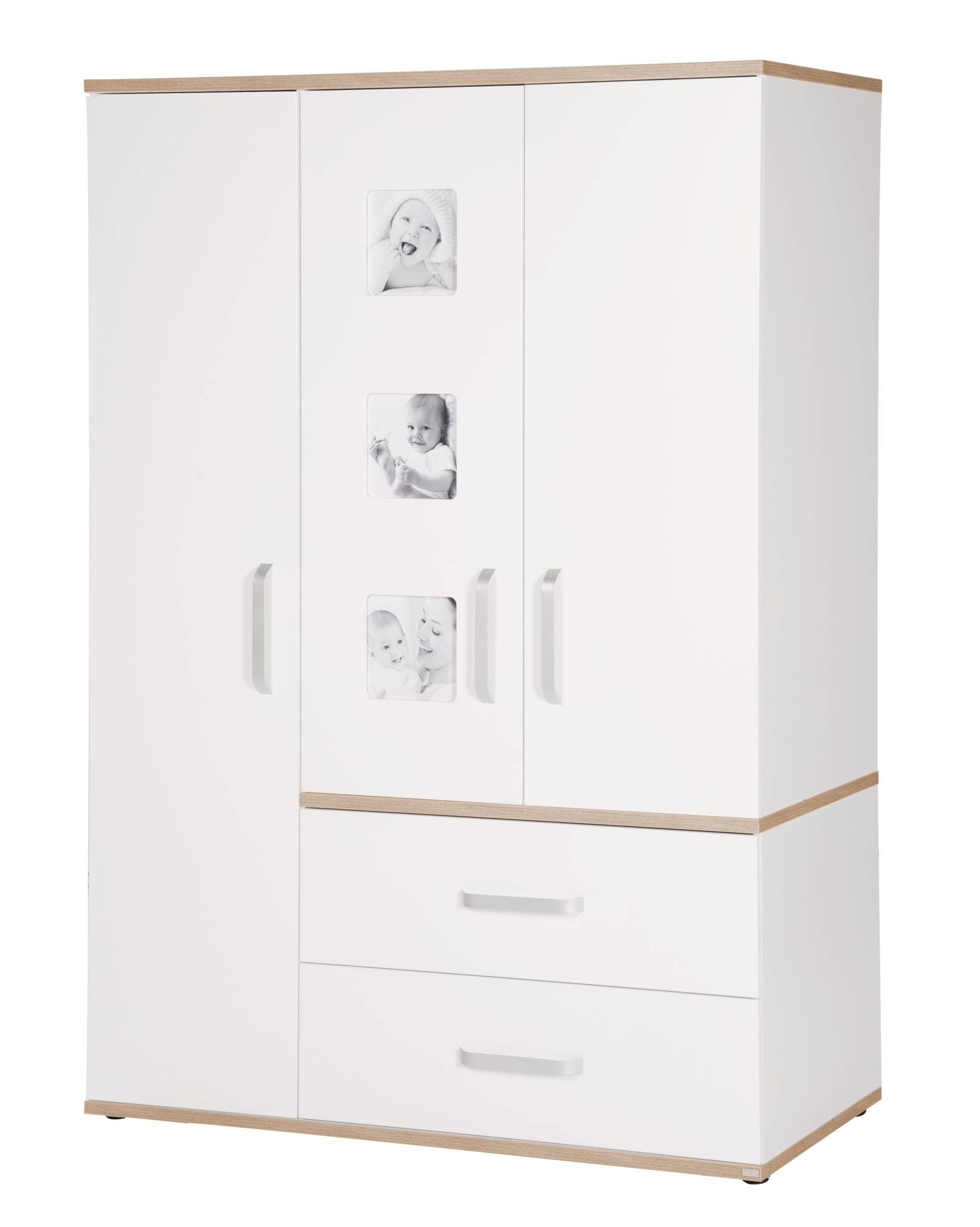 roba Kleiderschrank 'Pia', 3-türig, inkl. 3 Bilderrahmen, Baby- & Kinderzimmer, Eiche 'San Remo'