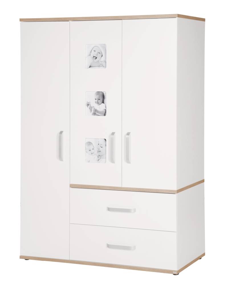 roba Kleiderschrank 'Pia', 3-türig, inkl. 3 Bilderrahmen, Baby- & Kinderzimmer, Eiche 'San Remo'