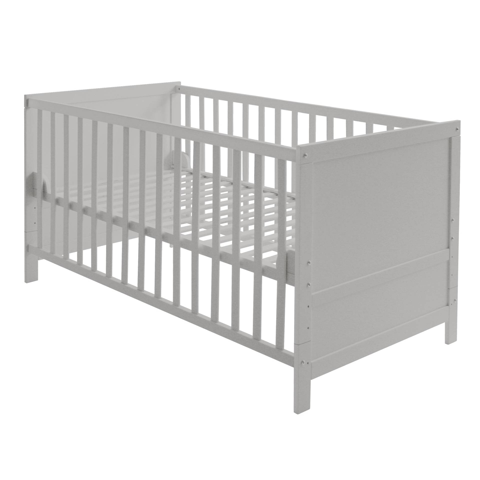 roba Kombi-Kinderbett 70x140 cm - Höhenverstellbar - 3 Schlupfsprossen - Holz taupe