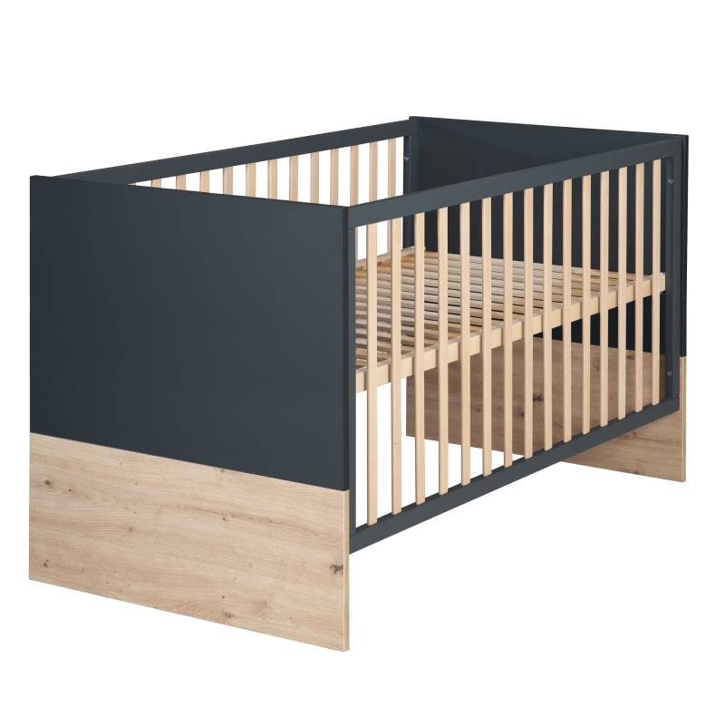 roba Kombi-Kinderbett 'Lenn' 70x140, höhenverstellbar, in Anthrazit & Dekor 'Artisan Eiche' roba Kombi-Kinderbett 'Lenn' 70x140, höhenverstellbar, in Anthrazit & Dekor 'Artisan Eiche'