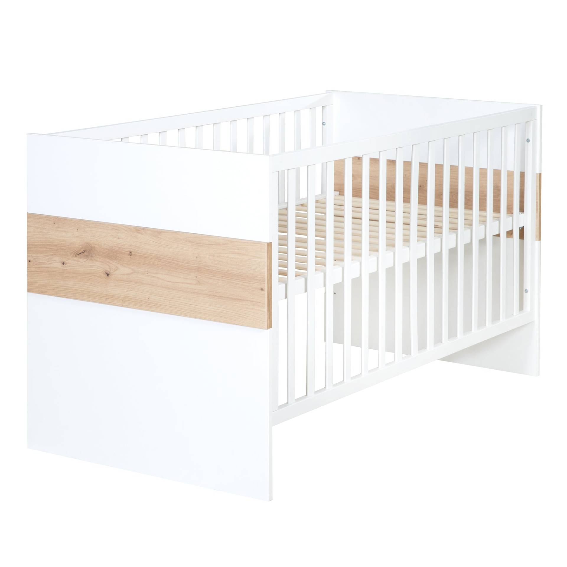 roba Kombi-Kinderbett 'Lion' 70x140 - 3-fach höhenverstellbar - Weiß & Holzdekor 'Artisan Eiche'