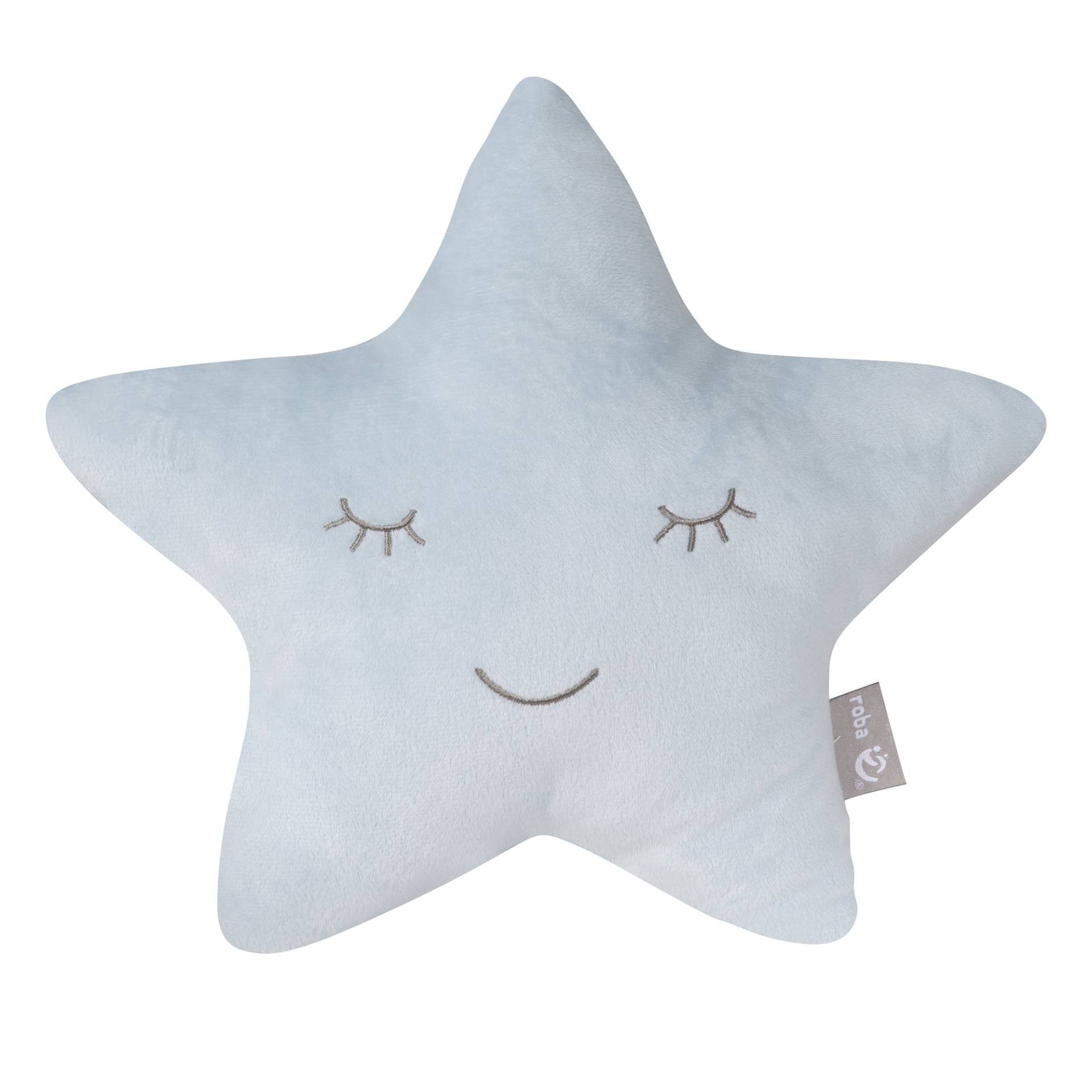 roba Kuschelkissen Stern 'roba Style', Hellblau/Sky, flauschiges Dekokissen für Baby- & Kinderzimmer