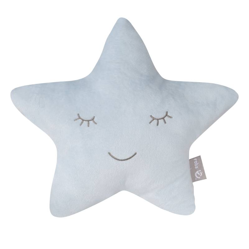 roba Kuschelkissen Stern 'roba Style', Hellblau/Sky, flauschiges Dekokissen für Baby- & Kinderzimmer
