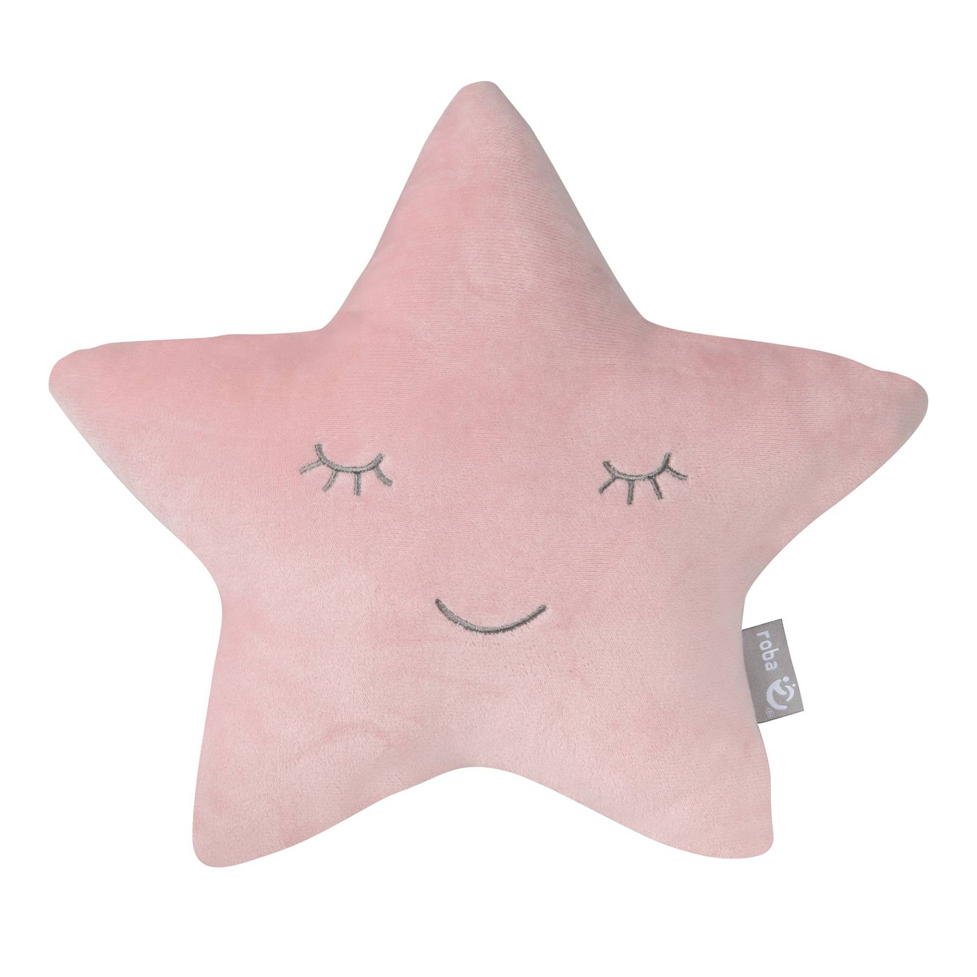 roba Kuschelkissen Stern 'roba Style', Rosa/Mauve, flauschiges Dekokissen für Baby- & Kinderzimmer