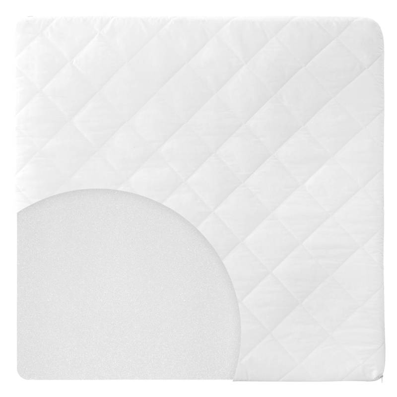 roba Laufgittermatratze für Laufgitter 100 x 100 cm, Laufstall-Matratze weiß, gesteppt
