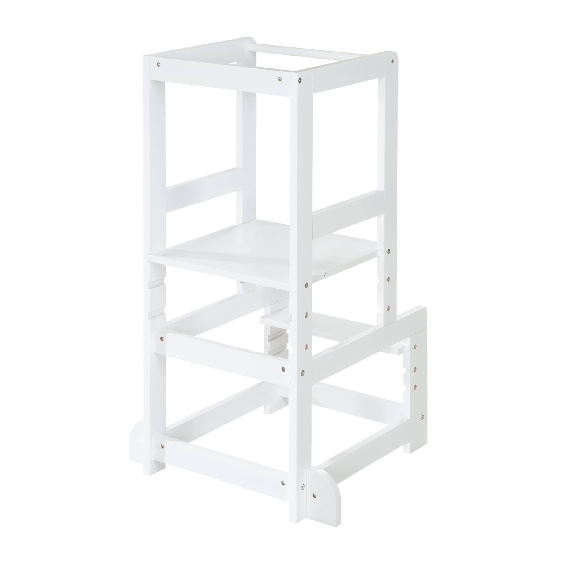 roba Lernturm weiß, sicherer Tritthocker für Kinder, ideal als Küchenhelfer, bis 80 kg belastbar