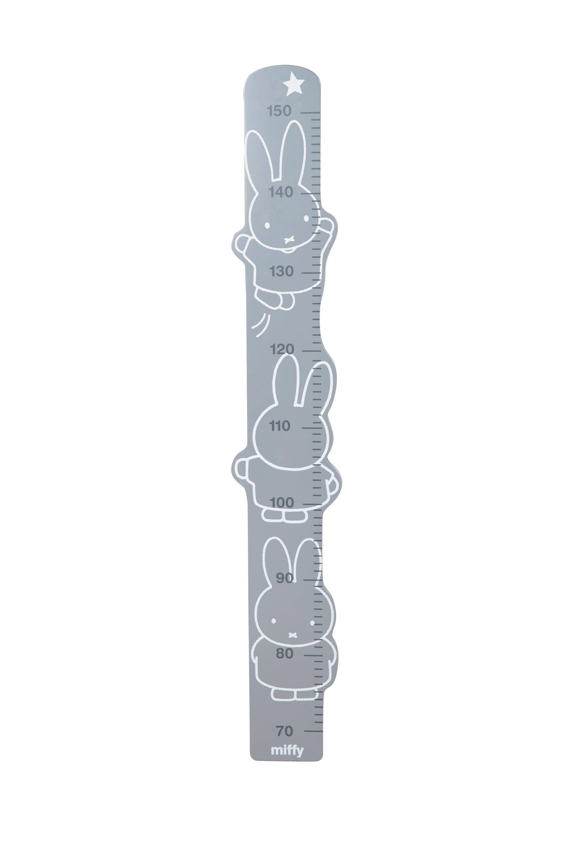roba Messlatte 'miffy®', bedruckt, Skala von 70 cm bis 150 cm für Kinder, weiß/grau