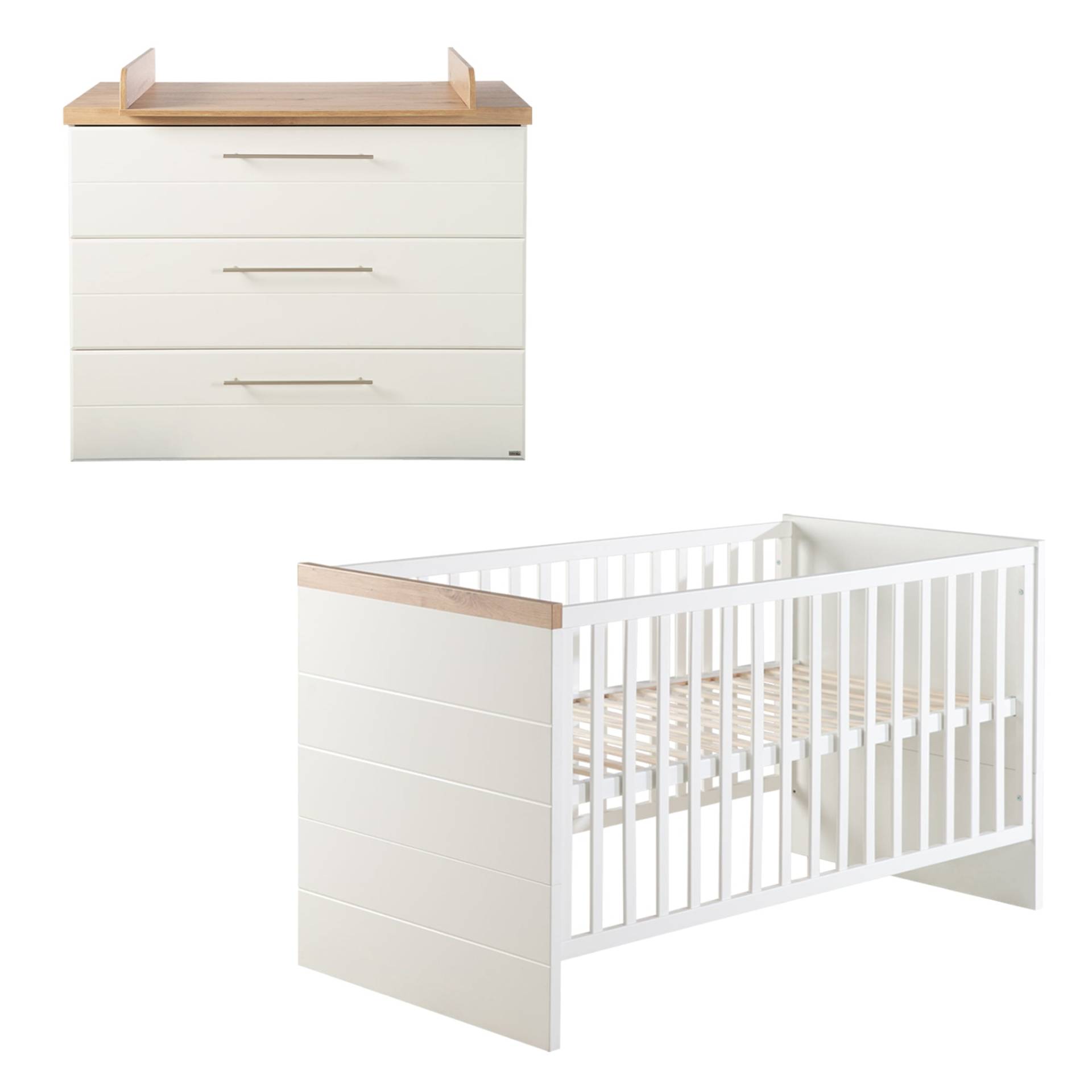 roba Möbelset 'Nele' 2-teilig, inkl. Kombi-Kinderbett 70 x 140 & Wickelkommode breit