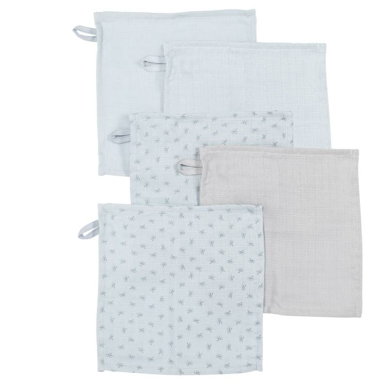 roba Organic 5er Set Waschlappen 'Lil Planet' hellblau/sky, Musselin, Bio-Baumwolle, GOTS, 25 x 25 cm roba Organic 5er Set Waschlappen 'Lil Planet' hellblau/sky, Musselin, Bio-Baumwolle, GOTS, 25 x 25 cm