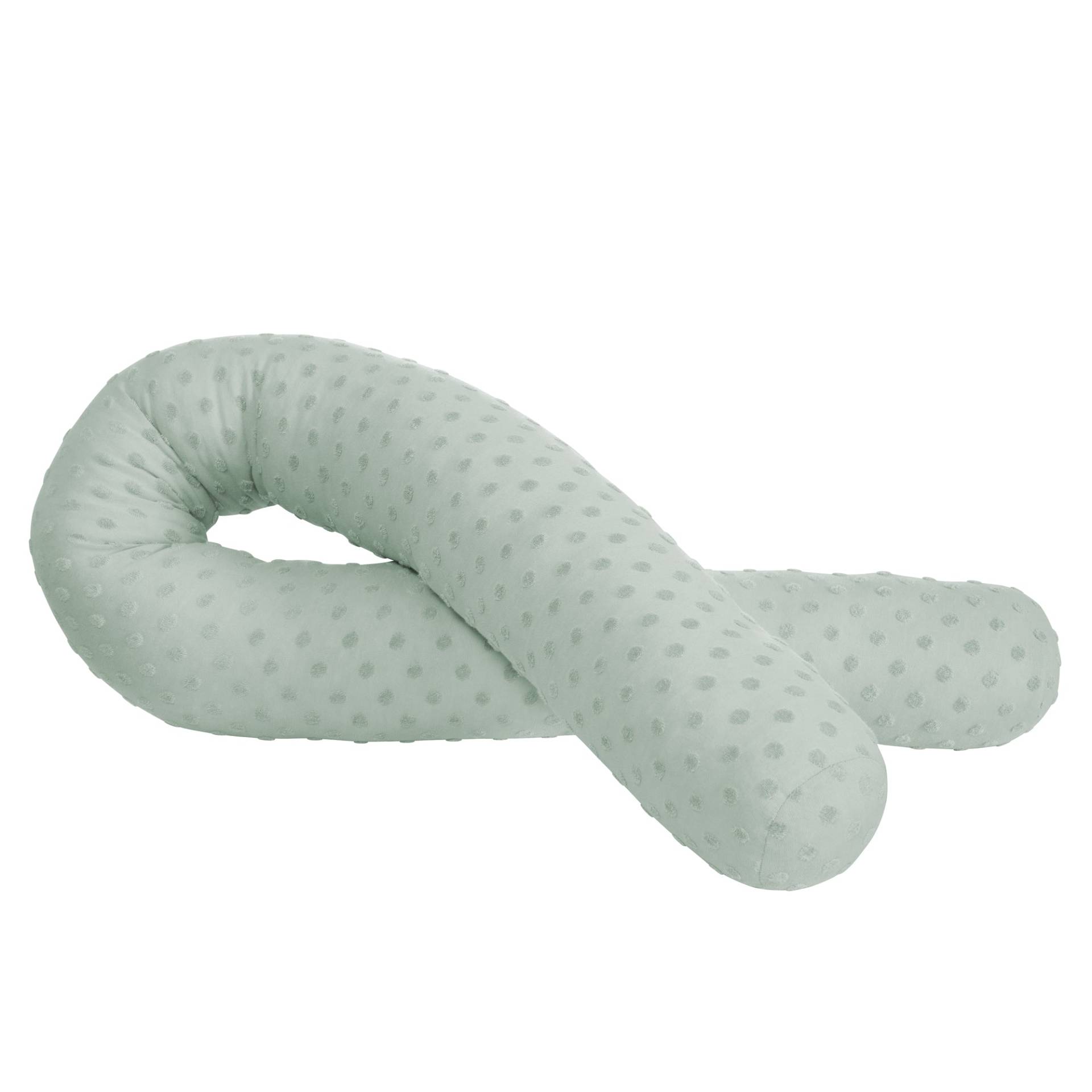 roba Organic Bettschlange 'Lil Planet' - Bio-Baumwolle - 170 cm lang, Ø 12 cm - Frosty Green