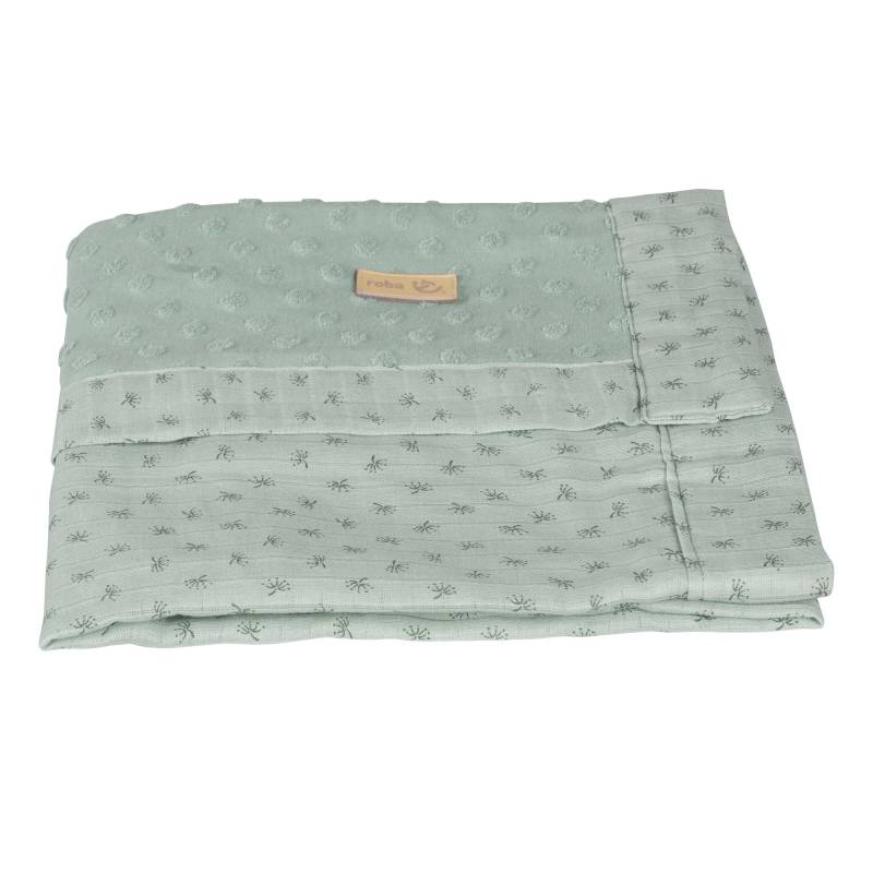 roba Organic Decke 'Lil Planet' frosty green, Terry Dots, Bio-Baumwolle, GOTS zertifiziert, 80 x 80 cm