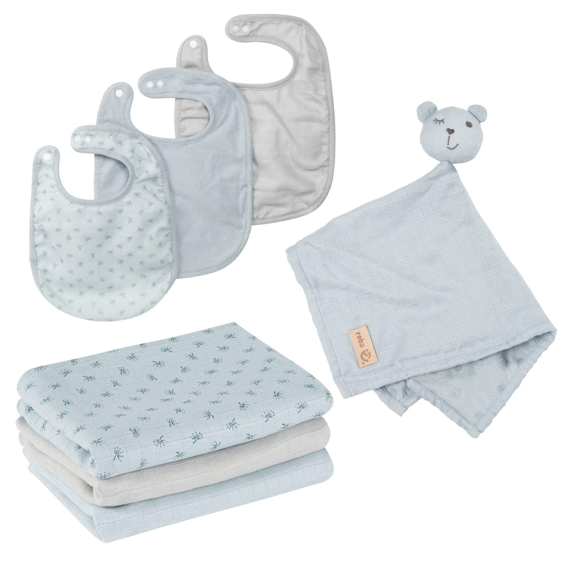 roba Organic Geschenkset Baby Essentials 'Lil Planet' hellblau/sky, Bio-Baumwolle, GOTS, nachhaltig