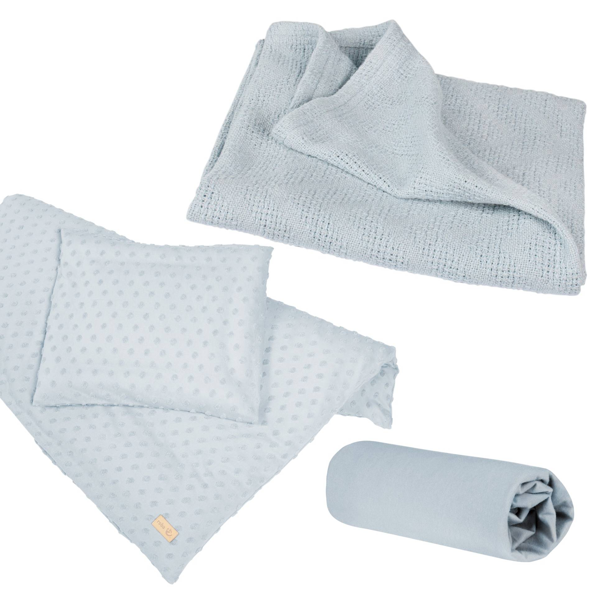 roba Organic Geschenkset 'Lil Planet' hellblau/sky, Bio-Bettwäsche, -Spannbettlaken & -Decke, GOTS