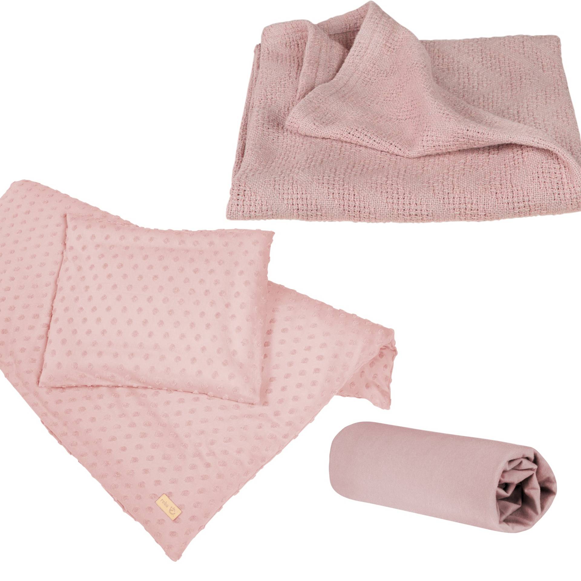 roba Organic Geschenkset 'Lil Planet' rosa/mauve, Bio-Bettwäsche, -Spannbettlaken & -Decke, GOTS